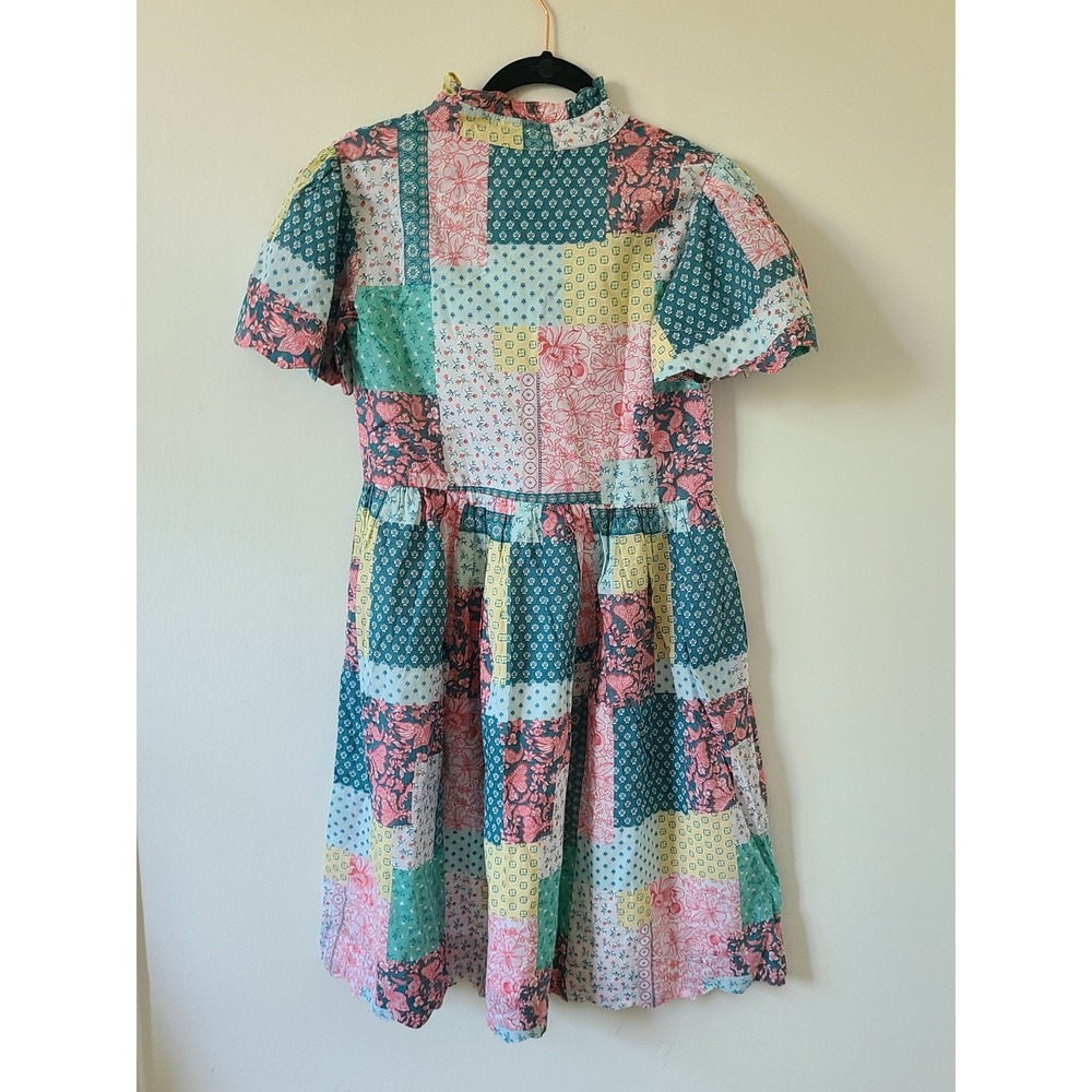NWT Simply Southern Patchwork Floral Knee Length V neck Shortsleeve Size S - Picture 2 of 6